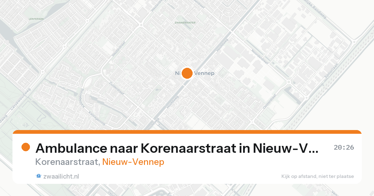 Ambulance naar Korenaarstraat in Nieuw-Vennep — 20 mei 2026
