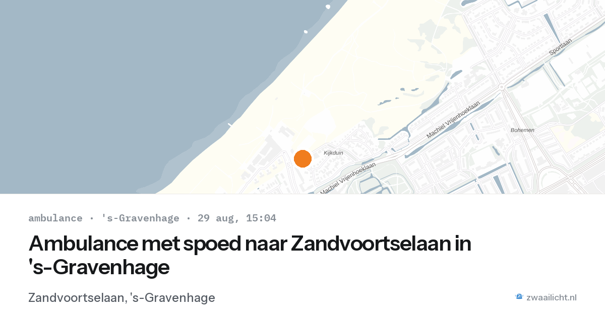 Ambulance met spoed naar Zandvoortselaan in 's-Gravenhage — 29 aug 2026