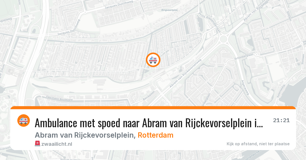 Ambulance met spoed naar Abram van Rijckevorselplein in Rotterdam — 6 apr 2026