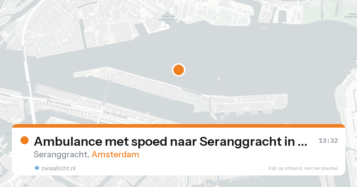 Ambulance met spoed naar Seranggracht in Amsterdam — 16 aug 2026