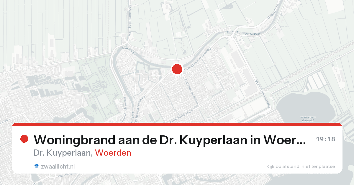 Woningbrand aan de Dr. Kuyperlaan in Woerden — 14 aug 2026