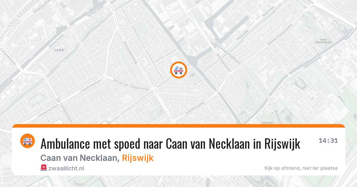 Ambulance met spoed naar Caan van Necklaan in Rijswijk — 14 aug 2026