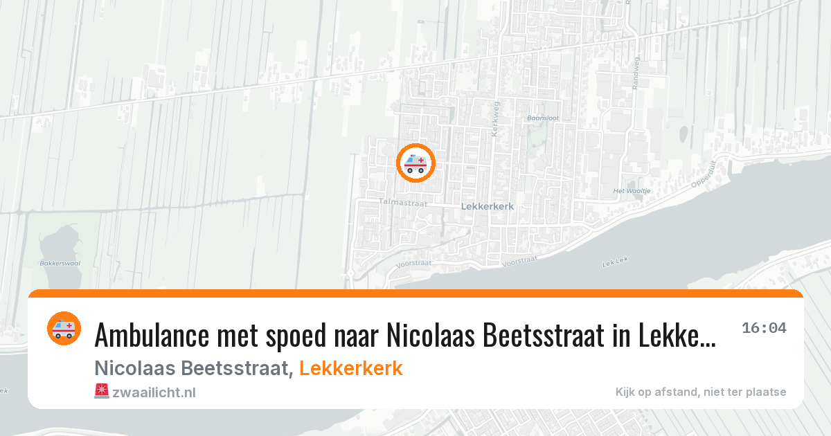 Ambulance met spoed naar Nicolaas Beetsstraat in Lekkerkerk — 14 mei 2026
