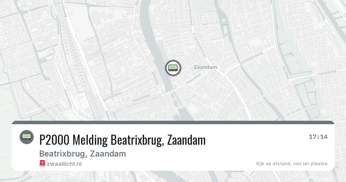 P2000 Melding Beatrixbrug, Zaandam — 29 jan 2026