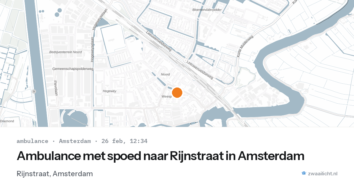 Ambulance met spoed naar Rijnstraat in Amsterdam — 26 feb 2026