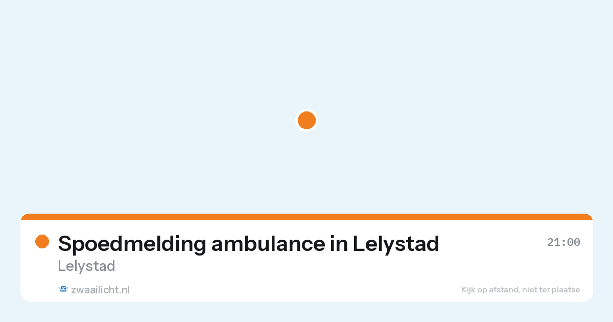Spoedmelding ambulance in Lelystad — 26 aug 2026