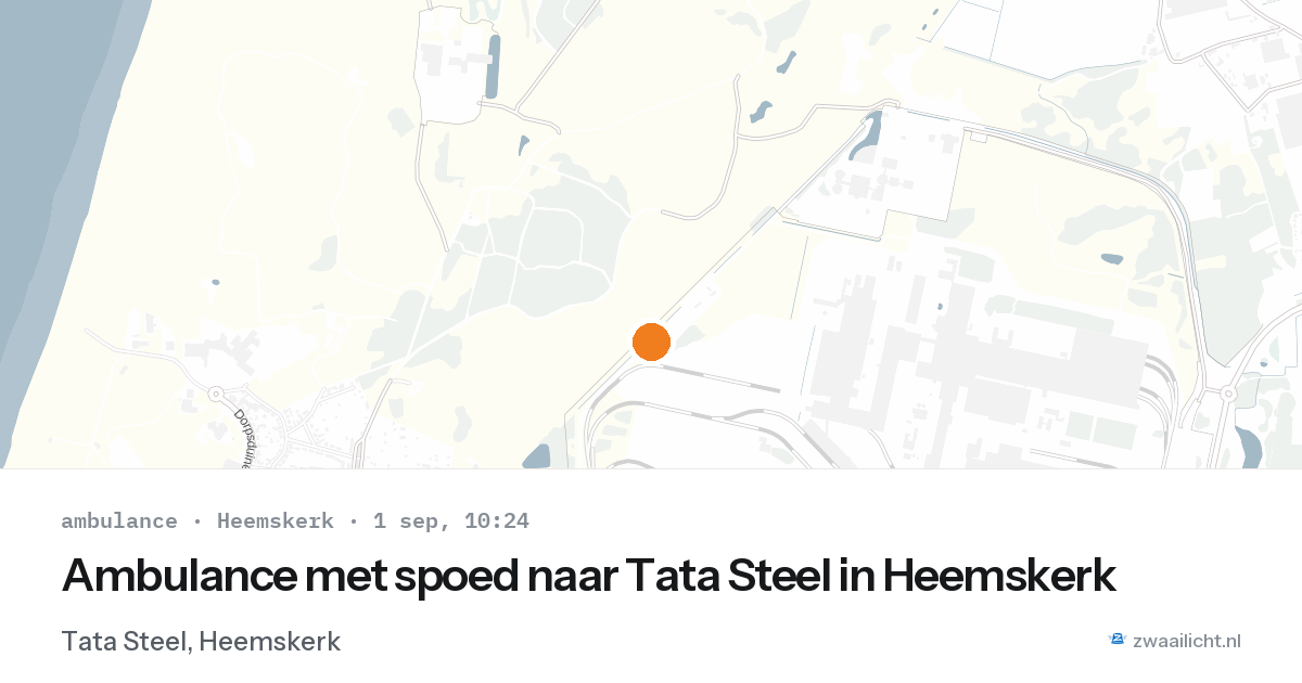 Ambulance met spoed naar Tata Steel in Heemskerk — 1 sep 2026