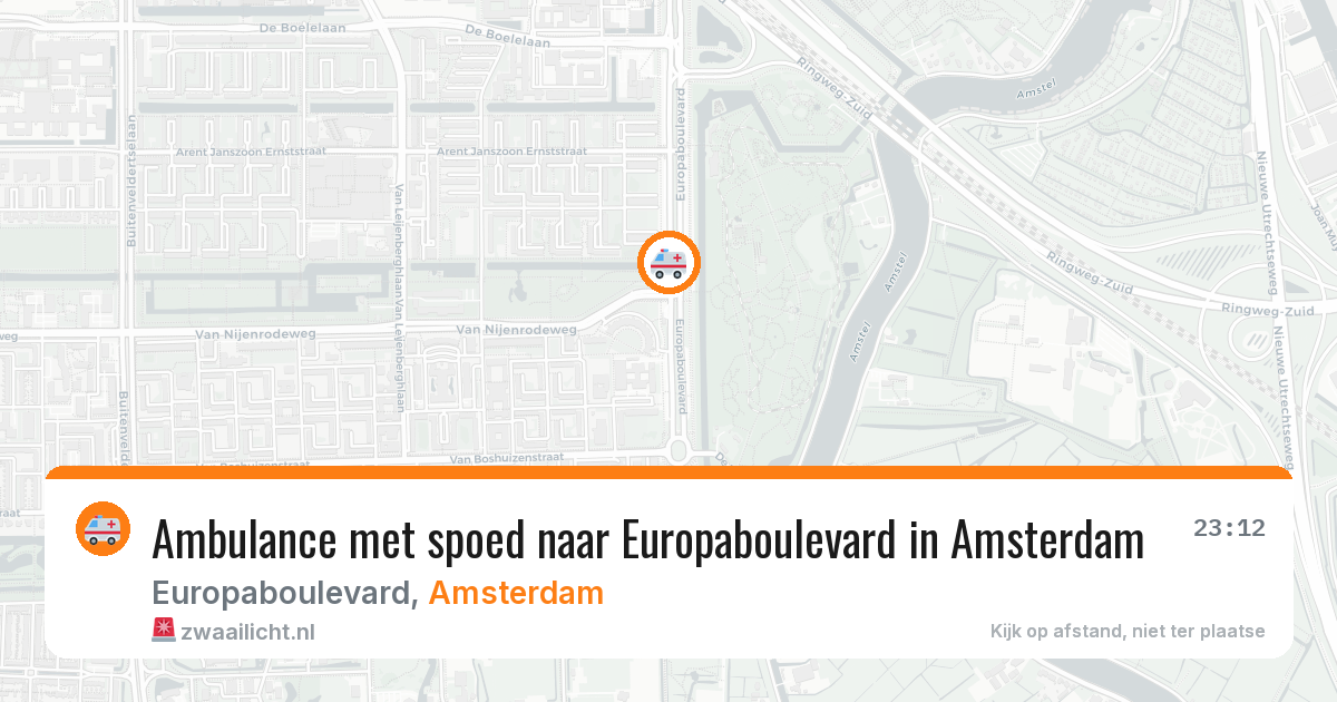 Ambulance met spoed naar Europaboulevard in Amsterdam — 8 aug 2026