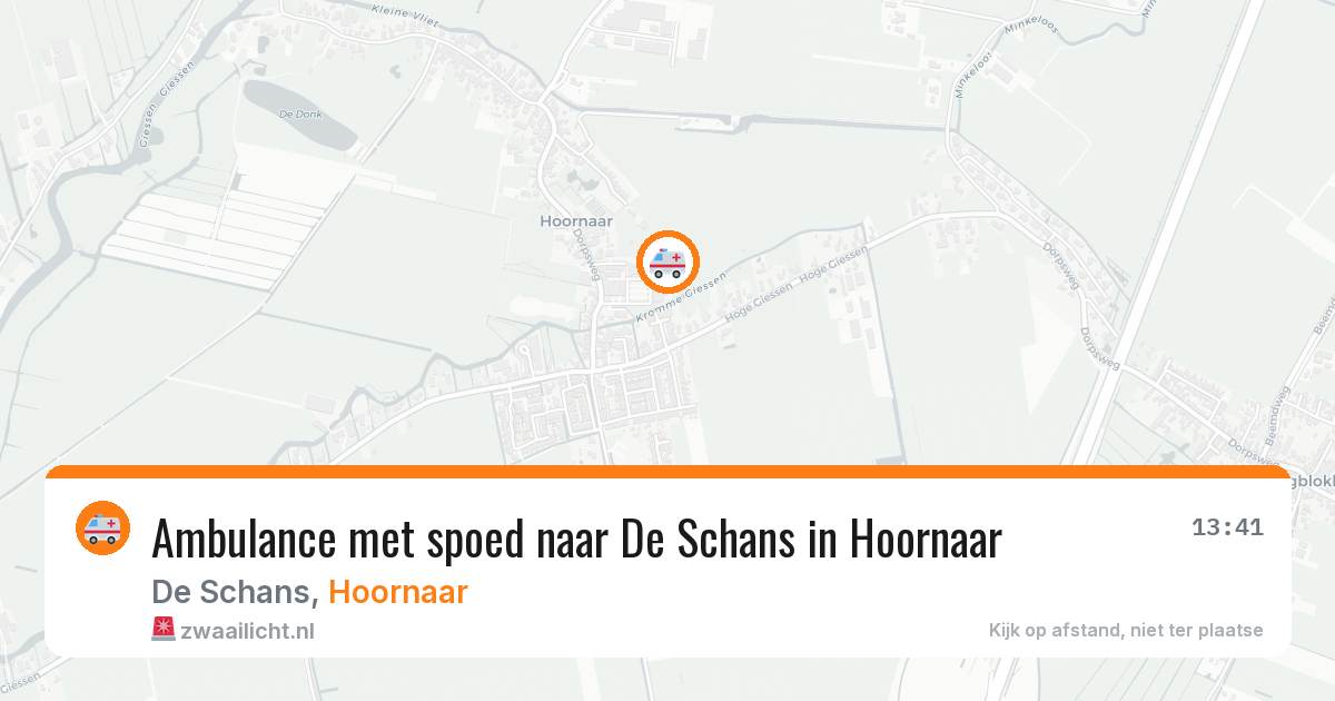 Ambulance met spoed naar De Schans in Hoornaar — 21 jun 2026