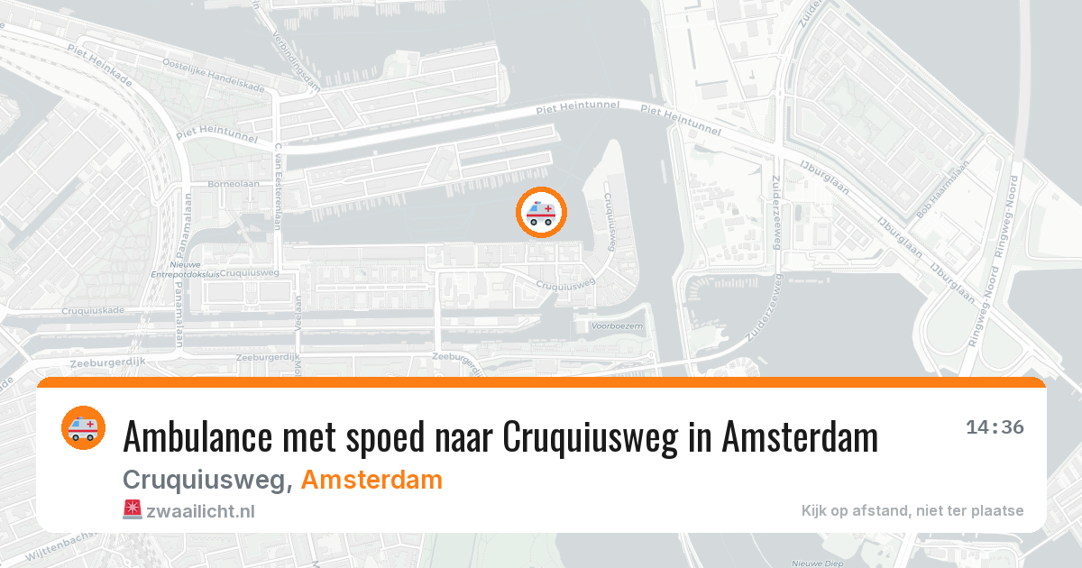 Ambulance met spoed naar Cruquiusweg in Amsterdam — 14 jun 2026