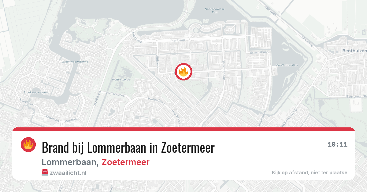 Brand bij Lommerbaan in Zoetermeer — 4 aug 2026