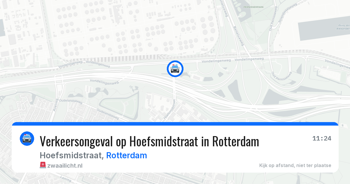 Verkeersongeval op Hoefsmidstraat in Rotterdam — 16 jul 2026