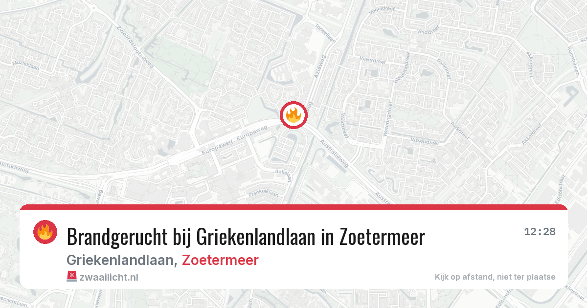 Brandgerucht bij Griekenlandlaan in Zoetermeer — 10 apr 2026