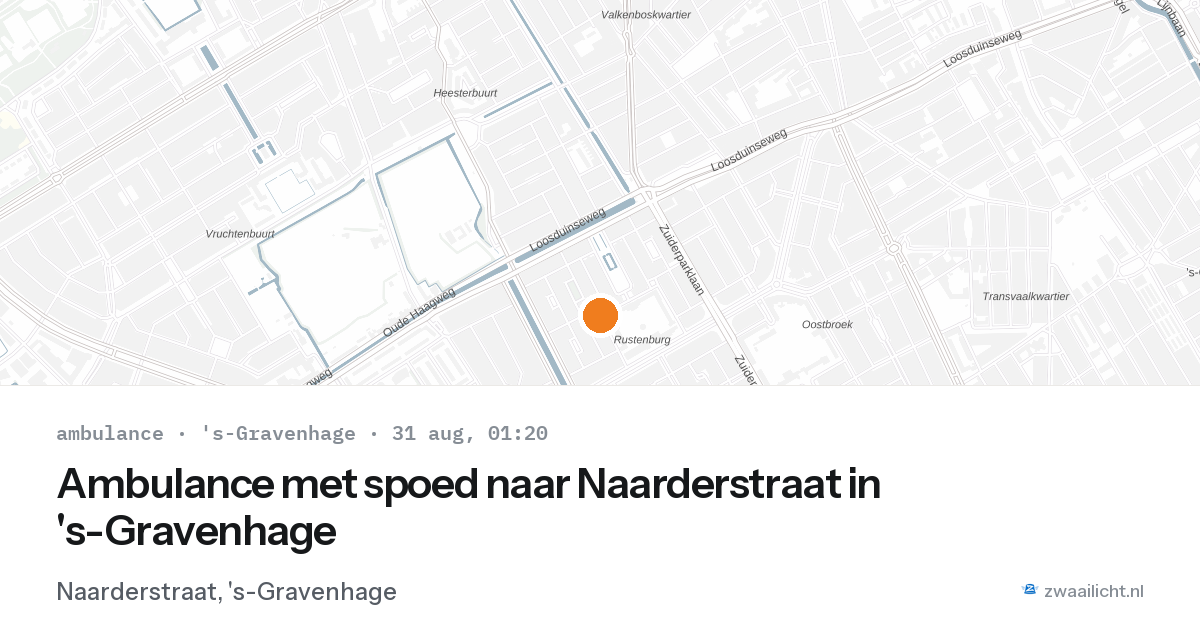 Ambulance met spoed naar Naarderstraat in 's-Gravenhage — 30 aug 2026