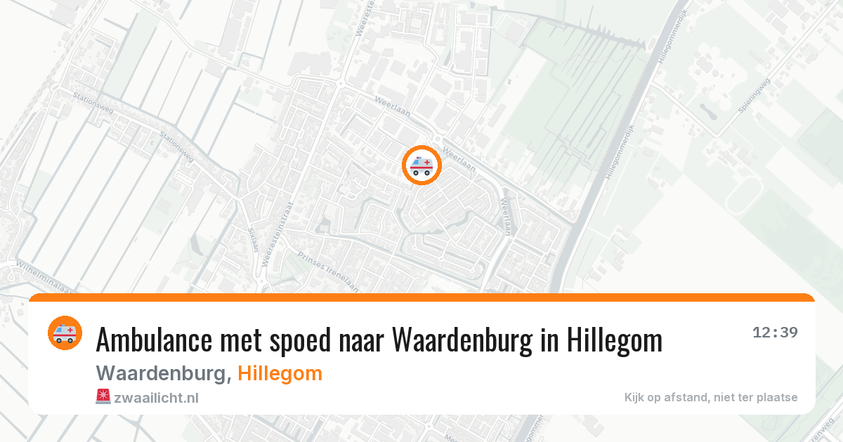 Ambulance met spoed naar Waardenburg in Hillegom — 25 mei 2026