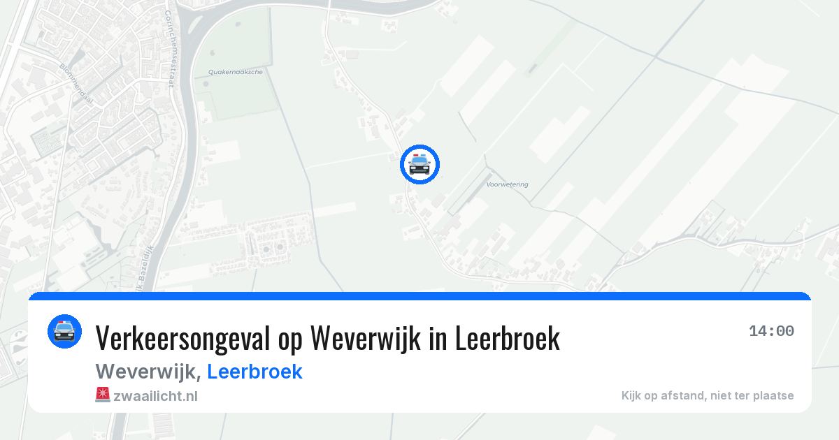 Verkeersongeval op Weverwijk in Leerbroek — 22 mei 2026