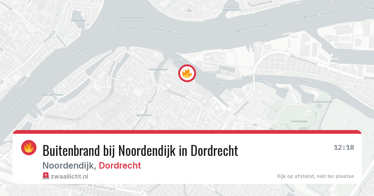 Buitenbrand bij Noordendijk in Dordrecht — 18 jun 2026