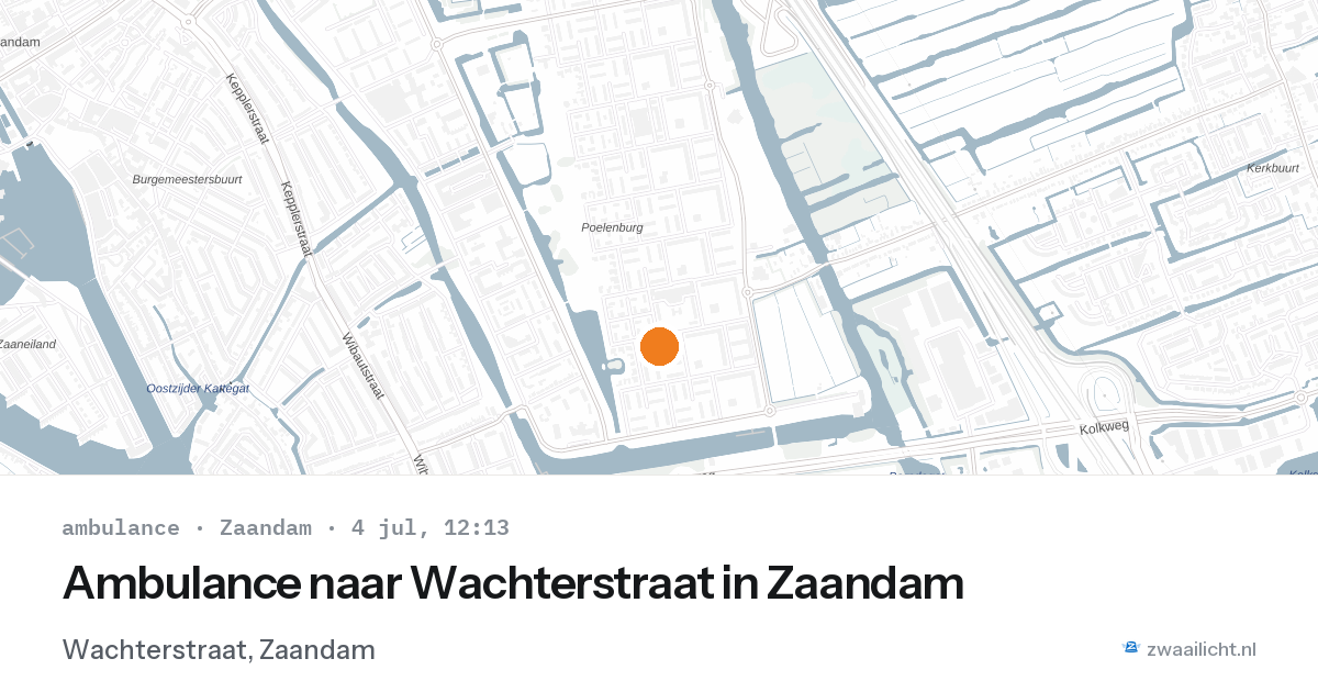 Ambulance naar Wachterstraat in Zaandam — 4 jul 2026