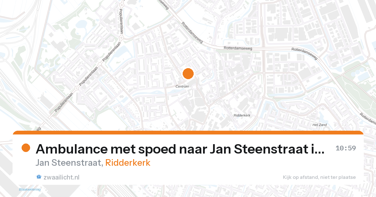 Ambulance met spoed naar Jan Steenstraat in Ridderkerk — 28 aug 2026