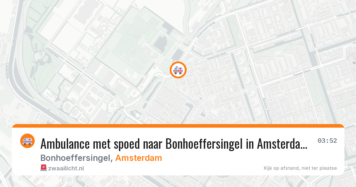 Ambulance met spoed naar Bonhoeffersingel in Amsterdam — 1 jul 2026
