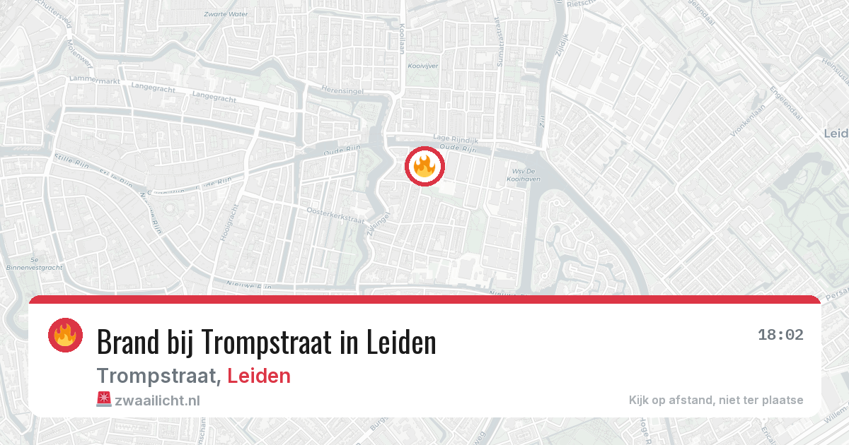 Brand bij Trompstraat in Leiden — 22 jul 2026