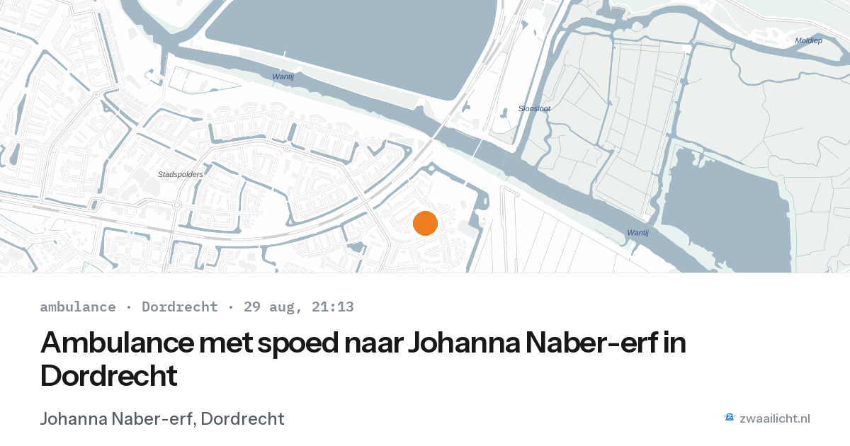 Ambulance met spoed naar Johanna Naber-erf in Dordrecht — 29 aug 2026