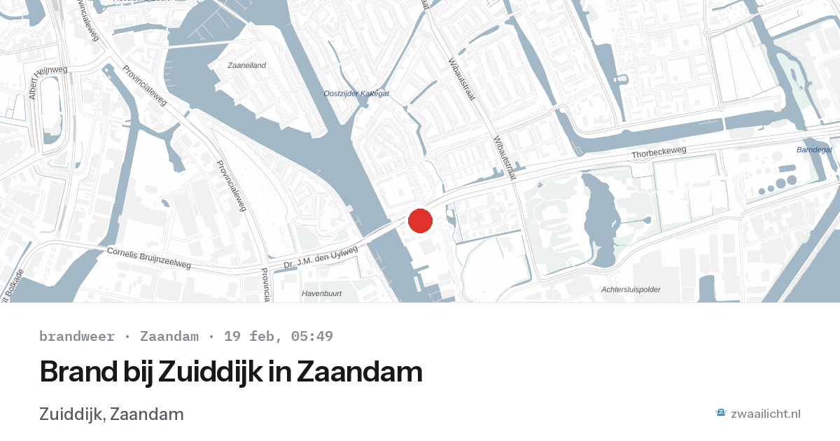Brand bij Zuiddijk in Zaandam — 19 feb 2026