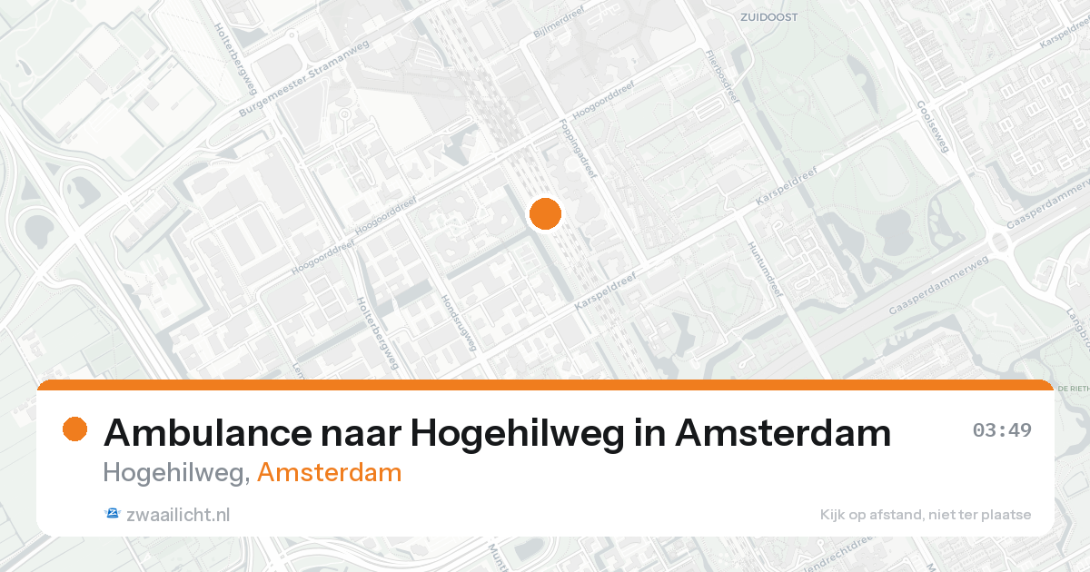 Ambulance naar Hogehilweg in Amsterdam — 18 jun 2026
