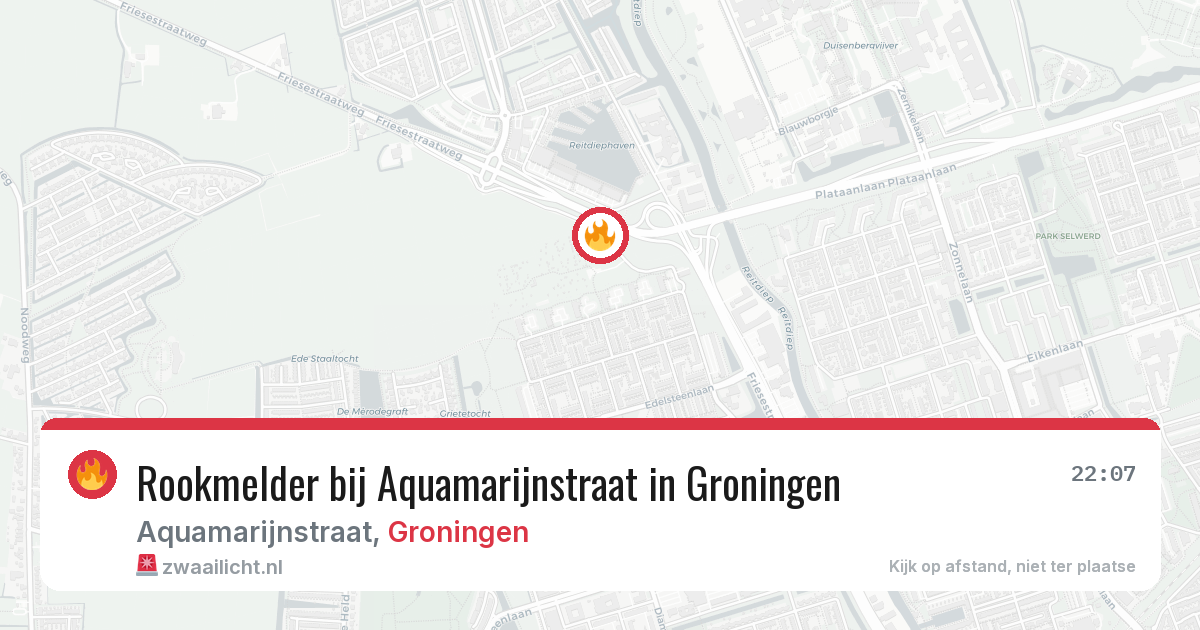 Rookmelder bij Aquamarijnstraat in Groningen — 3 aug 2026