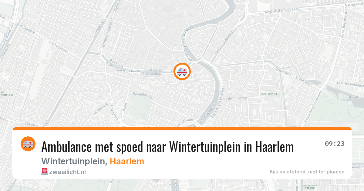 Ambulance met spoed naar Wintertuinplein in Haarlem — 10 jul 2026