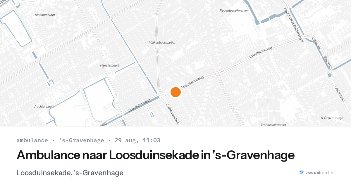 Ambulance naar Loosduinsekade in 's-Gravenhage — 29 aug 2026