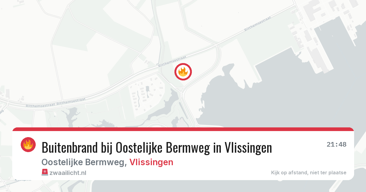 Buitenbrand bij Oostelijke Bermweg in Vlissingen — 15 jun 2026