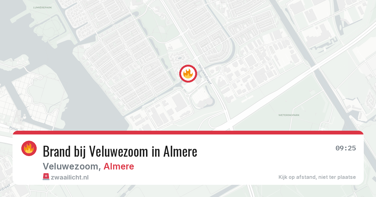 Brand bij Veluwezoom in Almere — 20 jun 2026