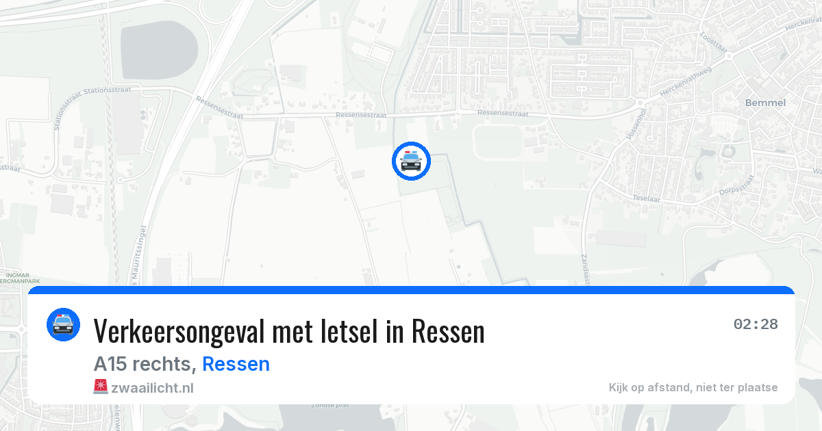 Verkeersongeval met letsel in Ressen — 18 apr 2026
