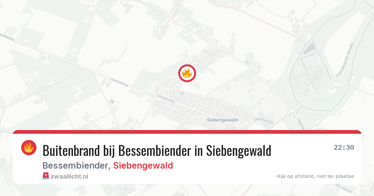 Buitenbrand bij Bessembiender in Siebengewald — 2 mrt 2026