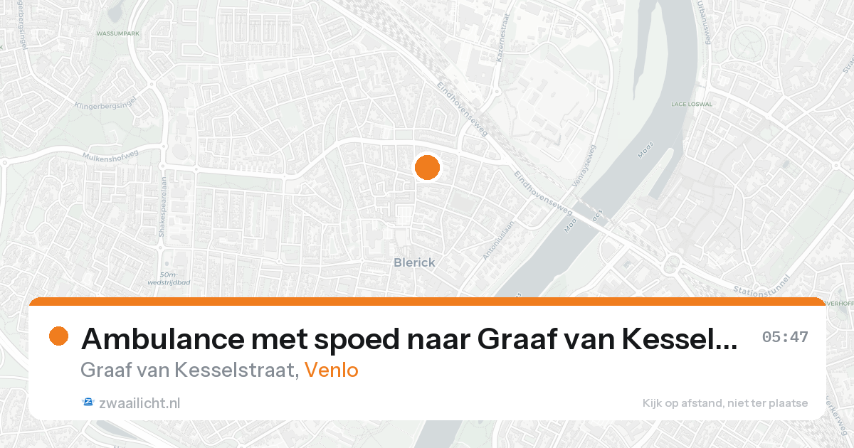 Ambulance met spoed naar Graaf van Kesselstraat in Venlo — 24 aug 2026