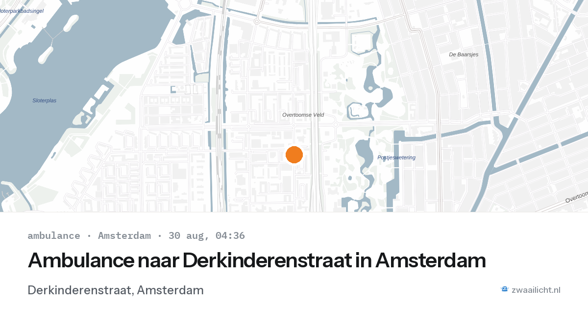 Ambulance naar Derkinderenstraat in Amsterdam — 30 aug 2026