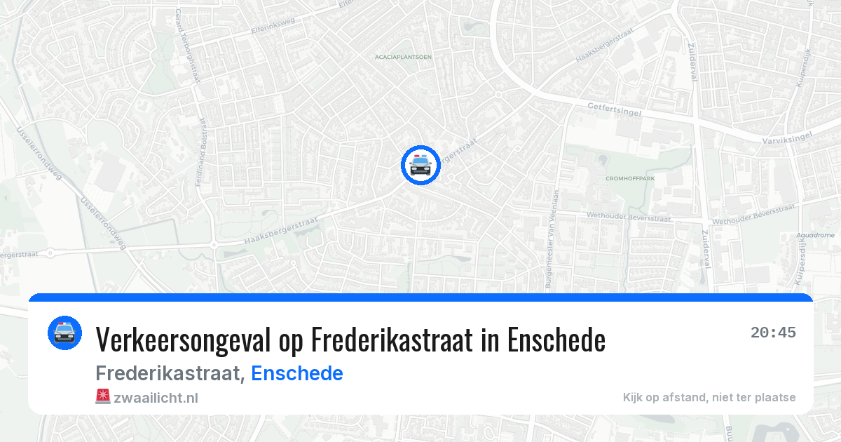 Verkeersongeval op Frederikastraat in Enschede — 6 aug 2026
