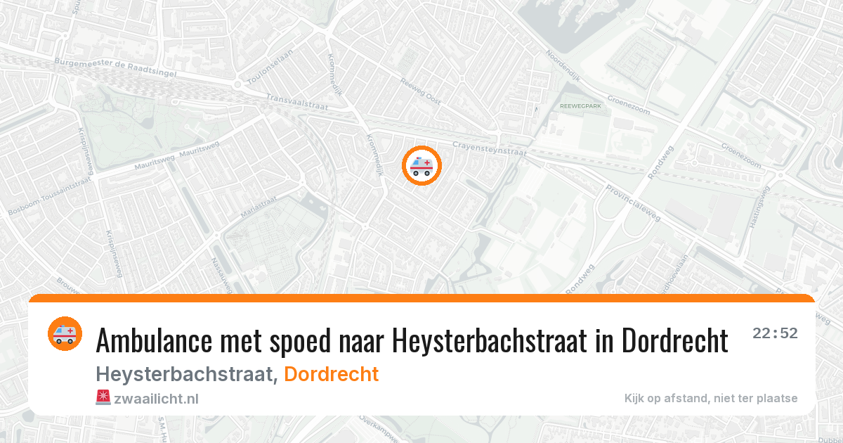 Ambulance met spoed naar Heysterbachstraat in Dordrecht — 22 mei 2026