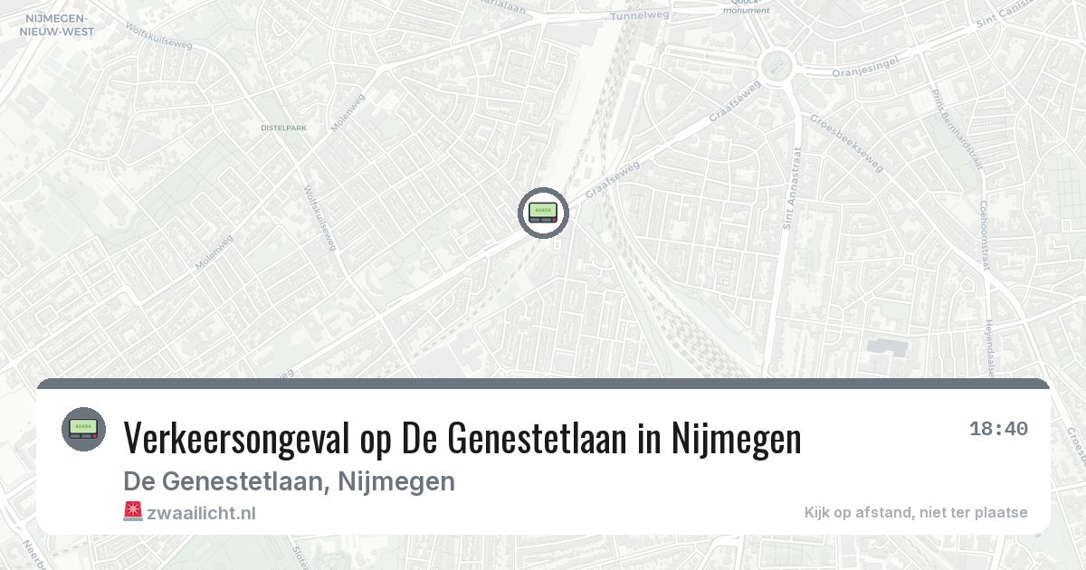 Verkeersongeval op De Genestetlaan in Nijmegen — 27 jul 2026