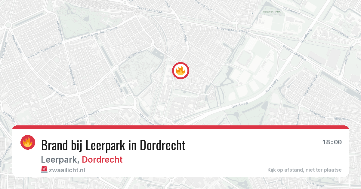 Brand bij Leerpark in Dordrecht — 8 aug 2026