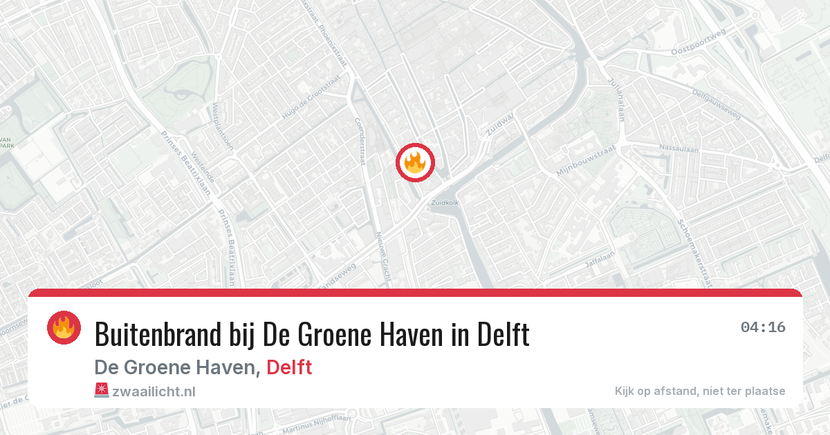 Buitenbrand bij De Groene Haven in Delft — 7 mrt 2026
