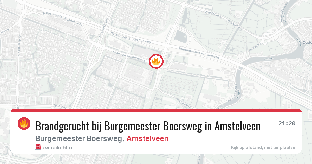 Brandgerucht bij Burgemeester Boersweg in Amstelveen — 4 mei 2026
