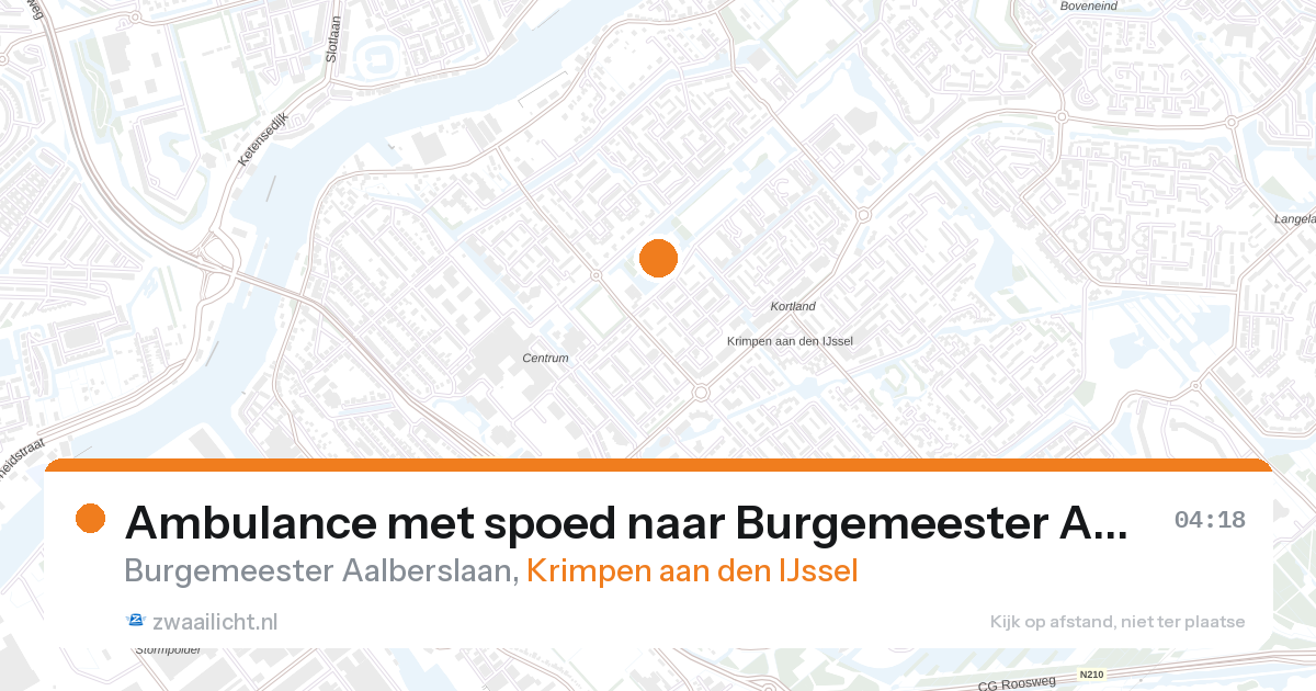 Ambulance met spoed naar Burgemeester Aalberslaan in Krimpen aan den IJssel — 28 aug 2026