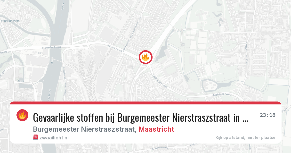 Gevaarlijke stoffen bij Burgemeester Nierstraszstraat in Maastricht — 21 jun 2026