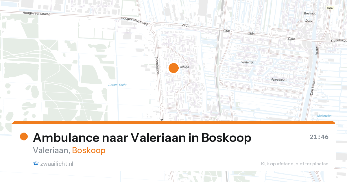 Ambulance naar Valeriaan in Boskoop — 25 aug 2026