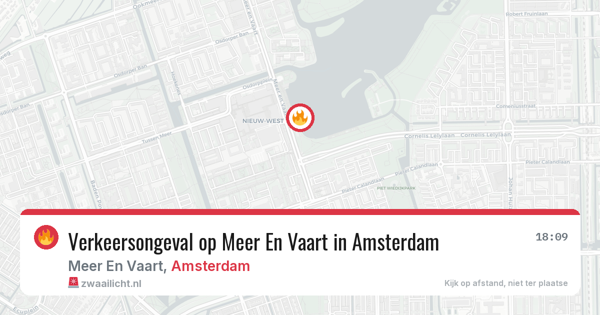 Verkeersongeval op Meer En Vaart in Amsterdam — 8 jun 2026