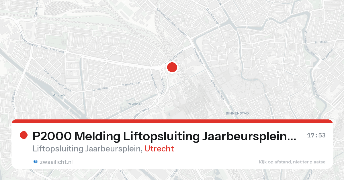 P2000 Melding Liftopsluiting Jaarbeursplein, Utrecht — 7 feb 2026