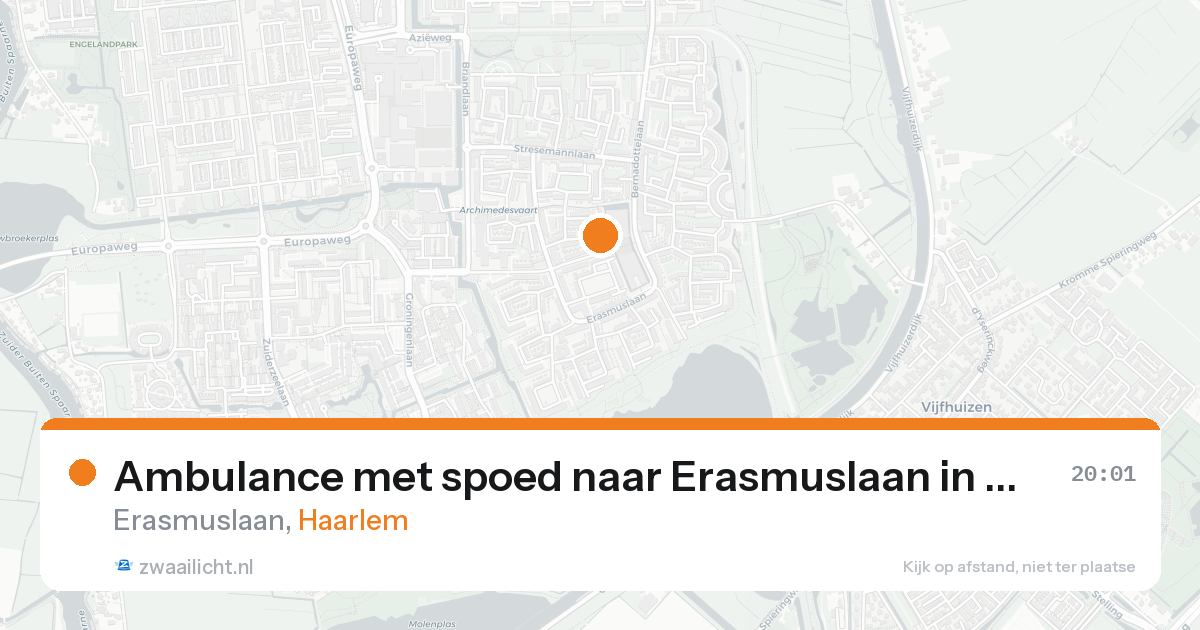 Ambulance met spoed naar Erasmuslaan in Haarlem — 25 aug 2026