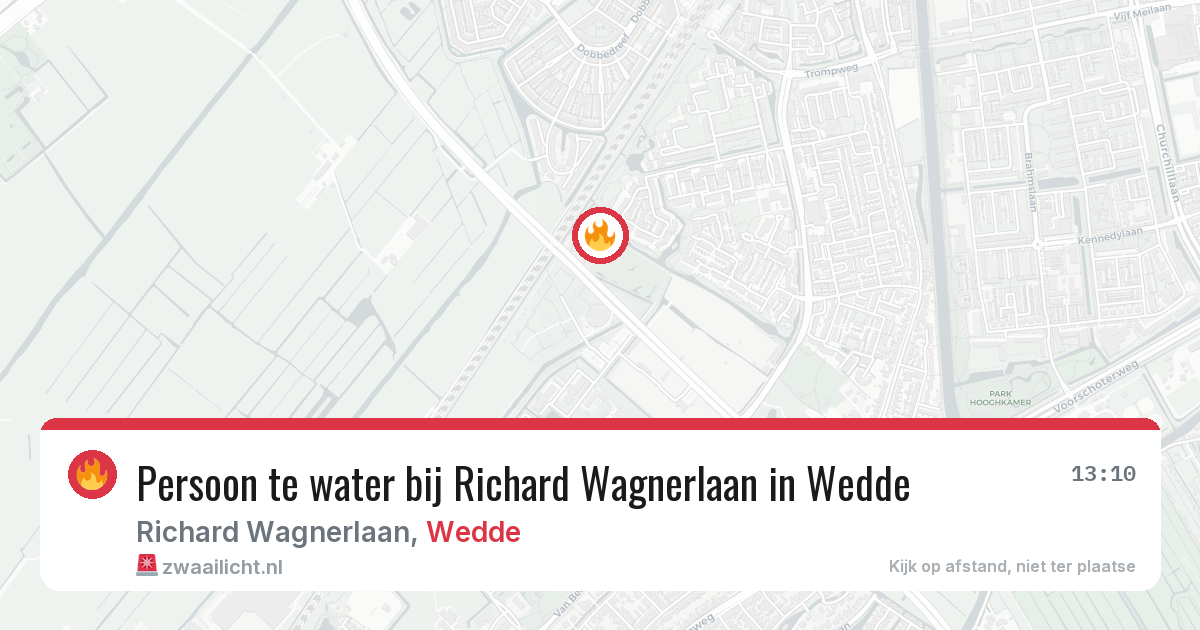 Persoon te water bij Richard Wagnerlaan in Wedde — 10 apr 2026